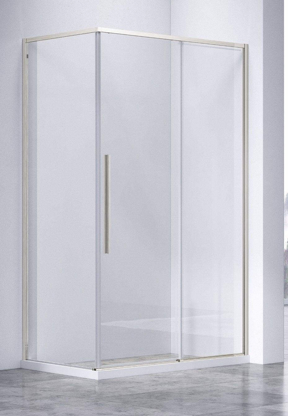 Душевой уголок Vincea Слим-Н (Slim-N) VSR-4SN9012CLBN 120x90 брашированный никель, стекло прозрачное