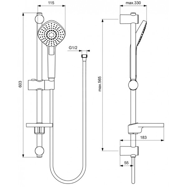 Душевой набор Ideal Standard Ceraplan III BD005AA 3 в 1