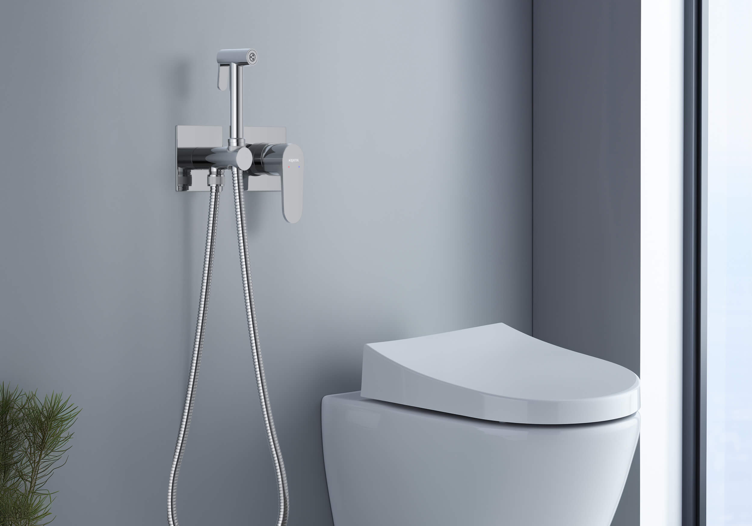 Смеситель Aquatek Оберон AQ1220CR с гигиеническим душем, хром