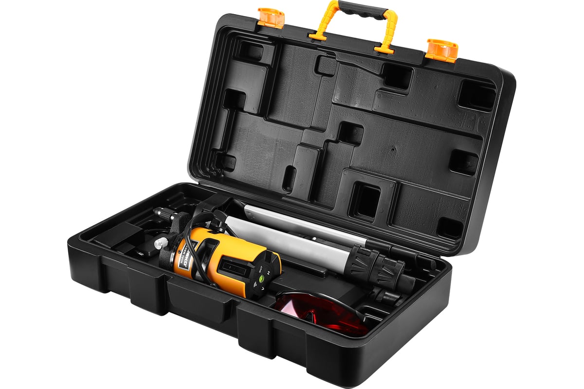 Лазерный самовыравнивающийся уровень Deko в кейсе LL57 PRO SET 2 PREMIUM со штативом 1 м, 5 линий 065-0104-1