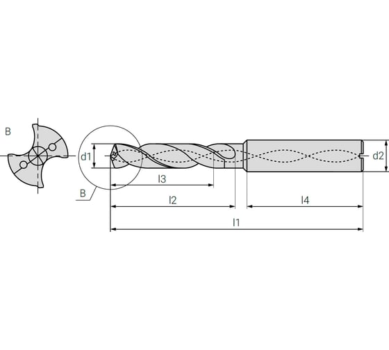 Сверло по металлу D1-5a-0450c 4.5х36х74 мм, хв-к 6 мм АКСИС 00001374156