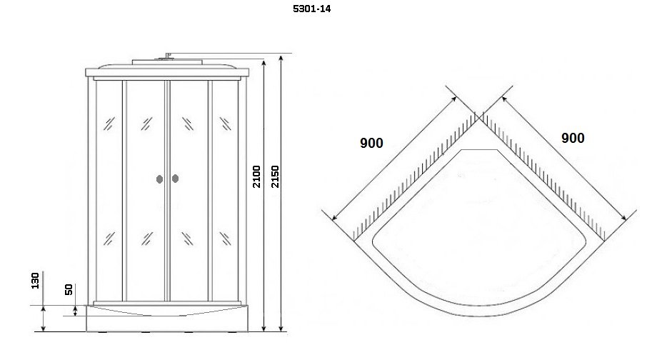 Душевая кабина Niagara Eco NG-5301-14 90x90 стекло матовое