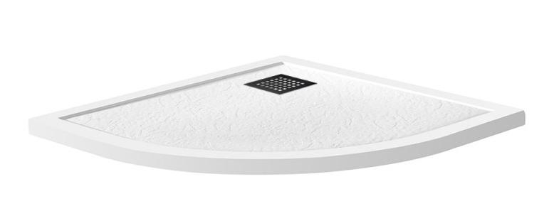 Поддон для душа BelBagno TRAY-MR-UNO-R-80-550-35-W-NO 80x80 белый, накладка черный