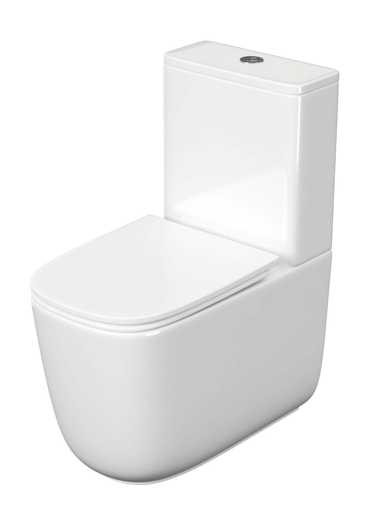Унитаз-компакт Aquatek Optima Square AQ4451-00 безободковый, смыв торнадо, с микролифтом
