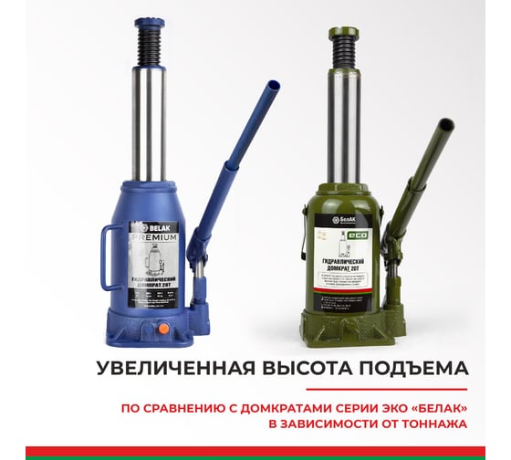 Гидравлический домкрат БелАК PREMIUM 20 т BAK.30020