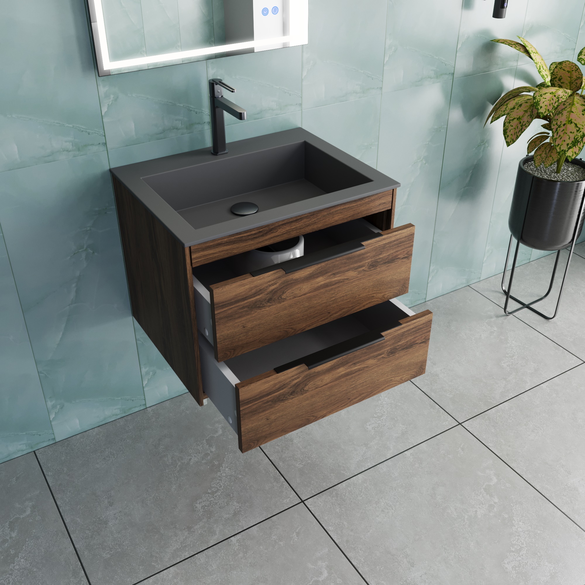 Мебель для ванной Vincea Chiara 2D 60 см C.Oak