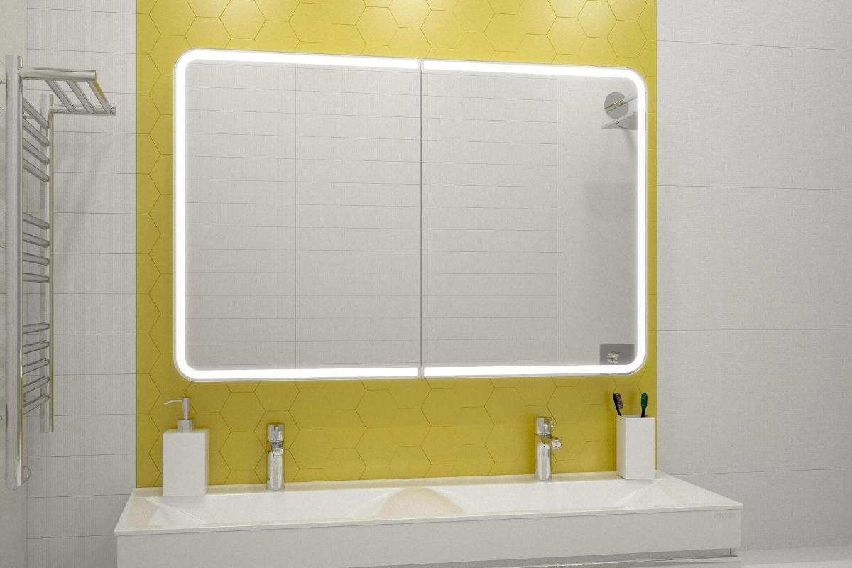 Зеркальный шкаф Континент Avenue LED 120x80 с подсветкой, МВК001