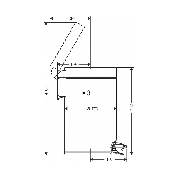 Ведро Hansgrohe AddStoris 41775000 хром