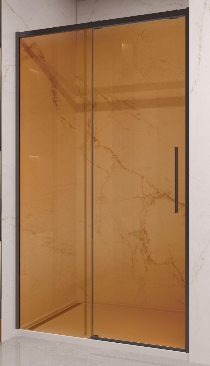 Душевая дверь Vincea Stella VDS-1ST120GSB 120x200 черный, янтарь