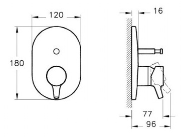 Смеситель для ванны Vitra Nest Trendy A42227EXP внешняя часть