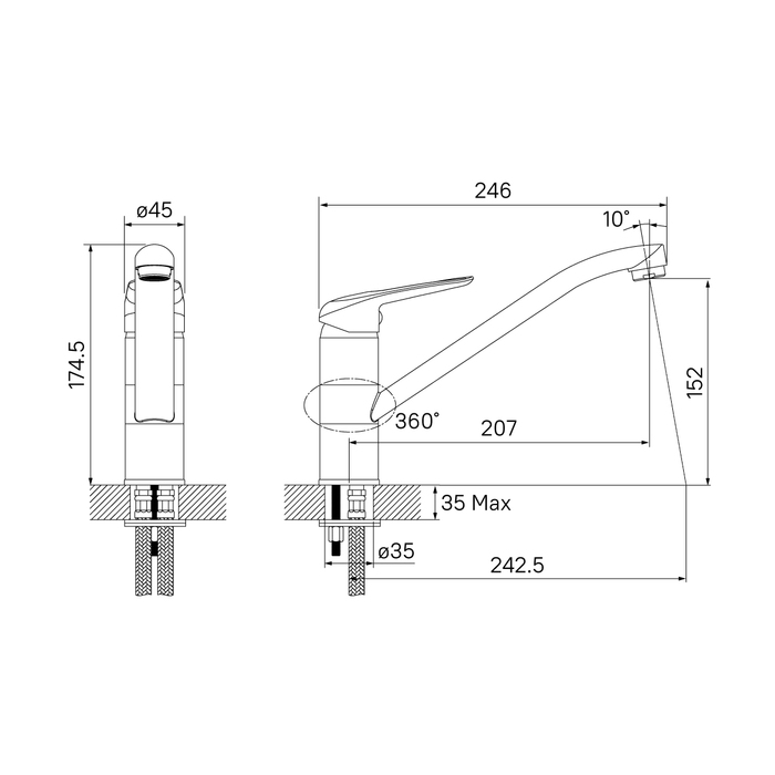 Смеситель для кухни Iddis Male MALBL00i05 черный матовый