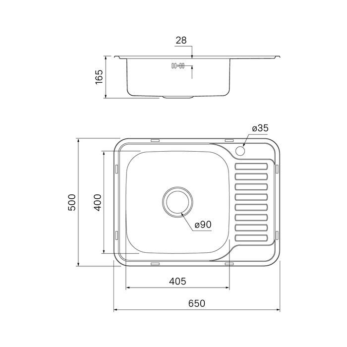 Кухонная мойка Iddis Basic BAS65PLi77 65 см сталь