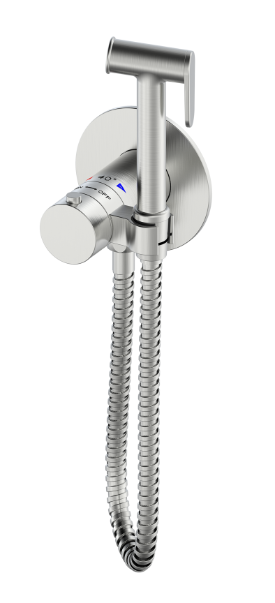 Смеситель Oliveeka Y-Line OL-829909-BN с гигиеническим душем, термостат, никель матовый
