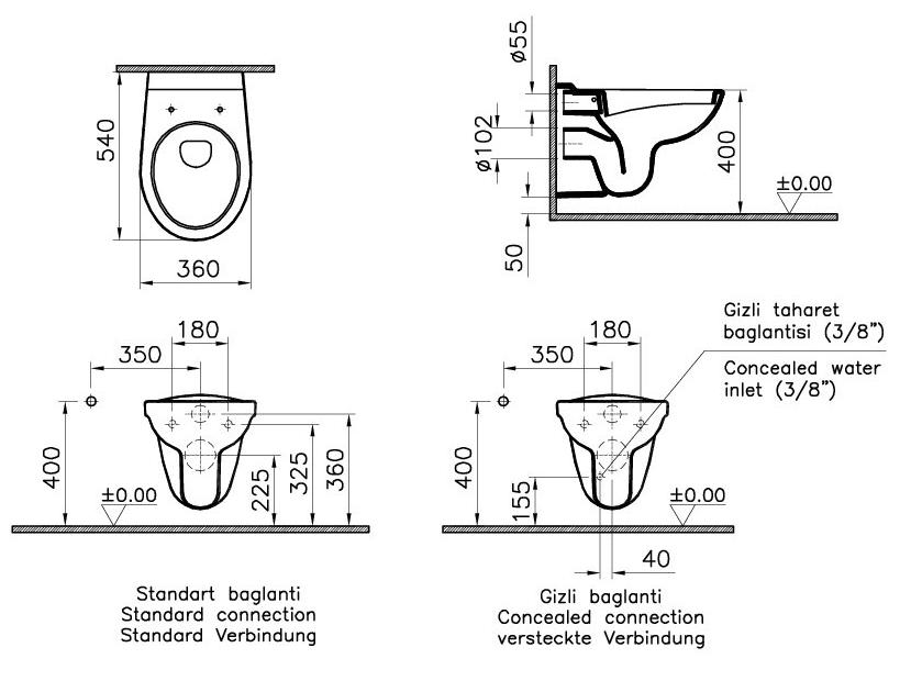 Подвесной унитаз VitrA Normus 6855B003-0101