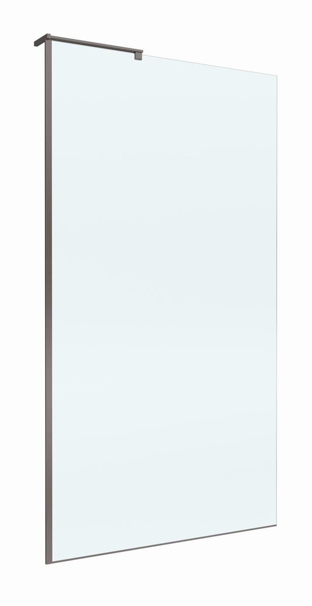 Душевая перегородка Belbagno UNO-L-1-TB-100-C-GM 100x200 прозрачная, оружейная сталь