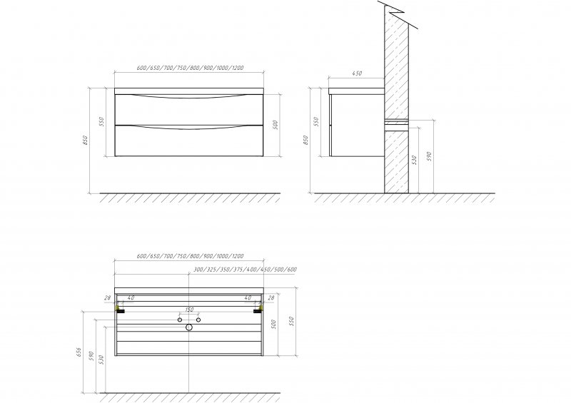 Тумба с раковиной BelBagno Marino 120 Rovere Bianco