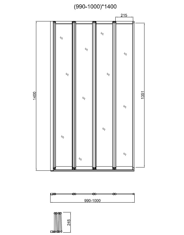 Шторка для ванны Vincea VSB-31100CL 100x140 хром, прозрачное