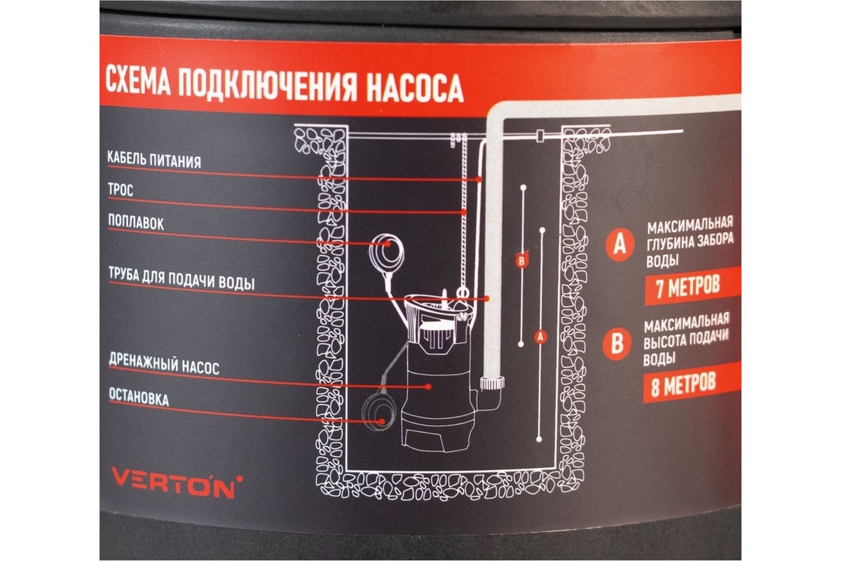 Дренажный насос для грязной воды Verton AQUA DP750/35PE 01.14140.14159