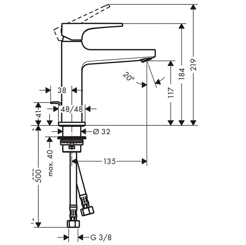 Смеситель для раковины Hansgrohe Metropol 110 32506000