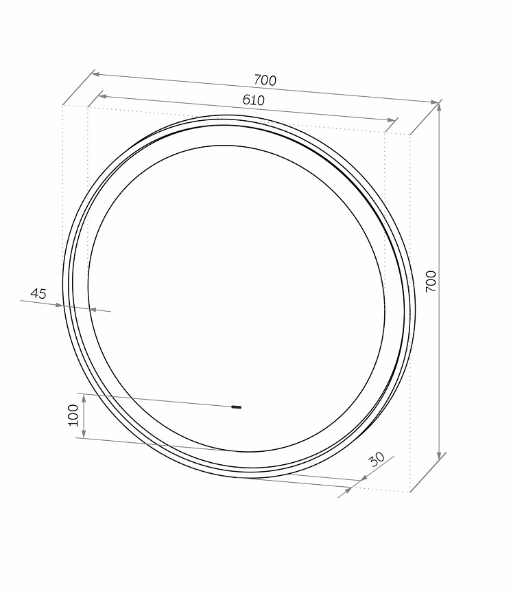 Зеркало Континент Planet White LED 70x70 см с подсветкой ЗЛП1170