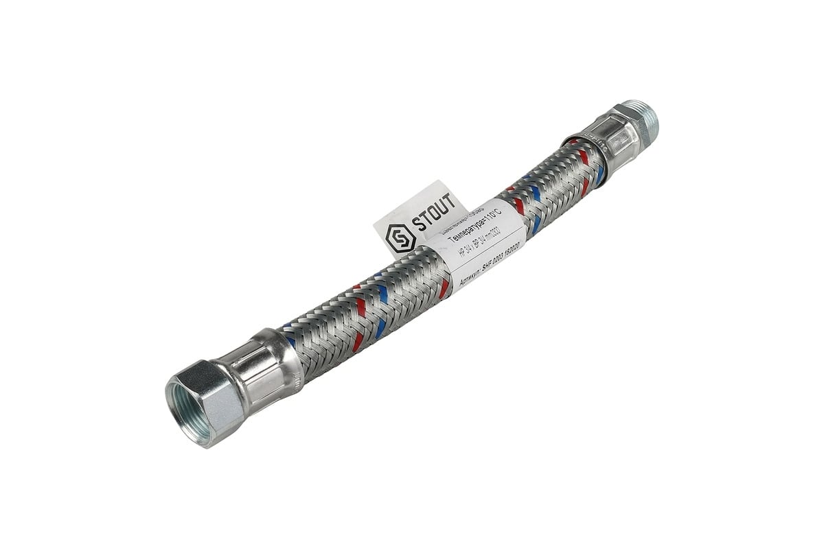 Гибкая подводка для воды STOUT НР 3/4 х ВР 3/4, длина 1500 мм RG008V1ON35I0J