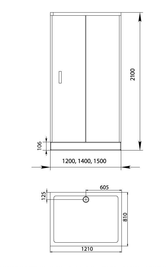 Душевой уголок Aquanet Alfa 140x80, прямоугольный