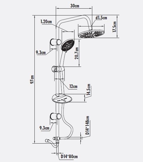 Душевая стойка Creavit SH620 5 режимов