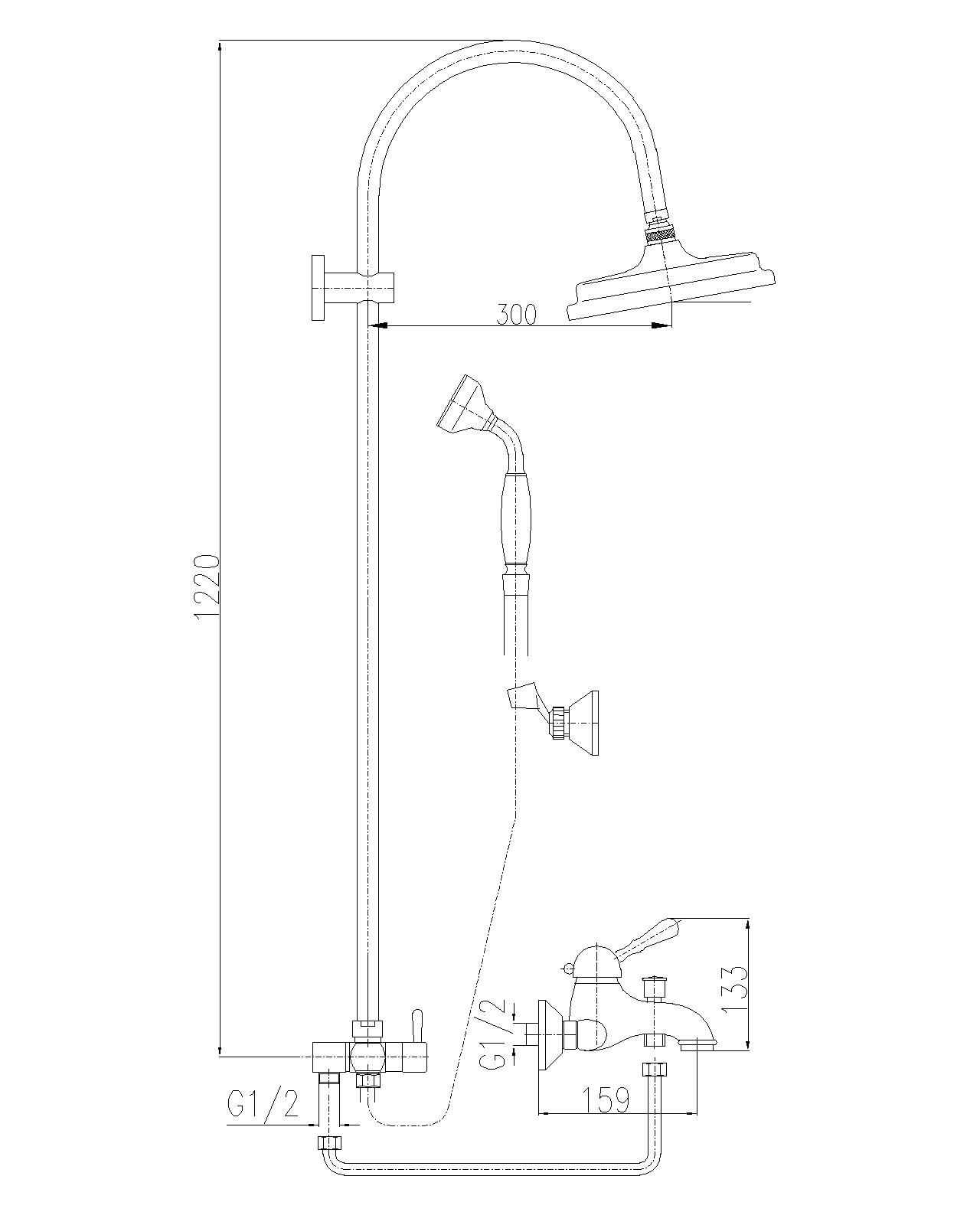 Душевая стойка Rav Slezak Labe L554.5/3Z