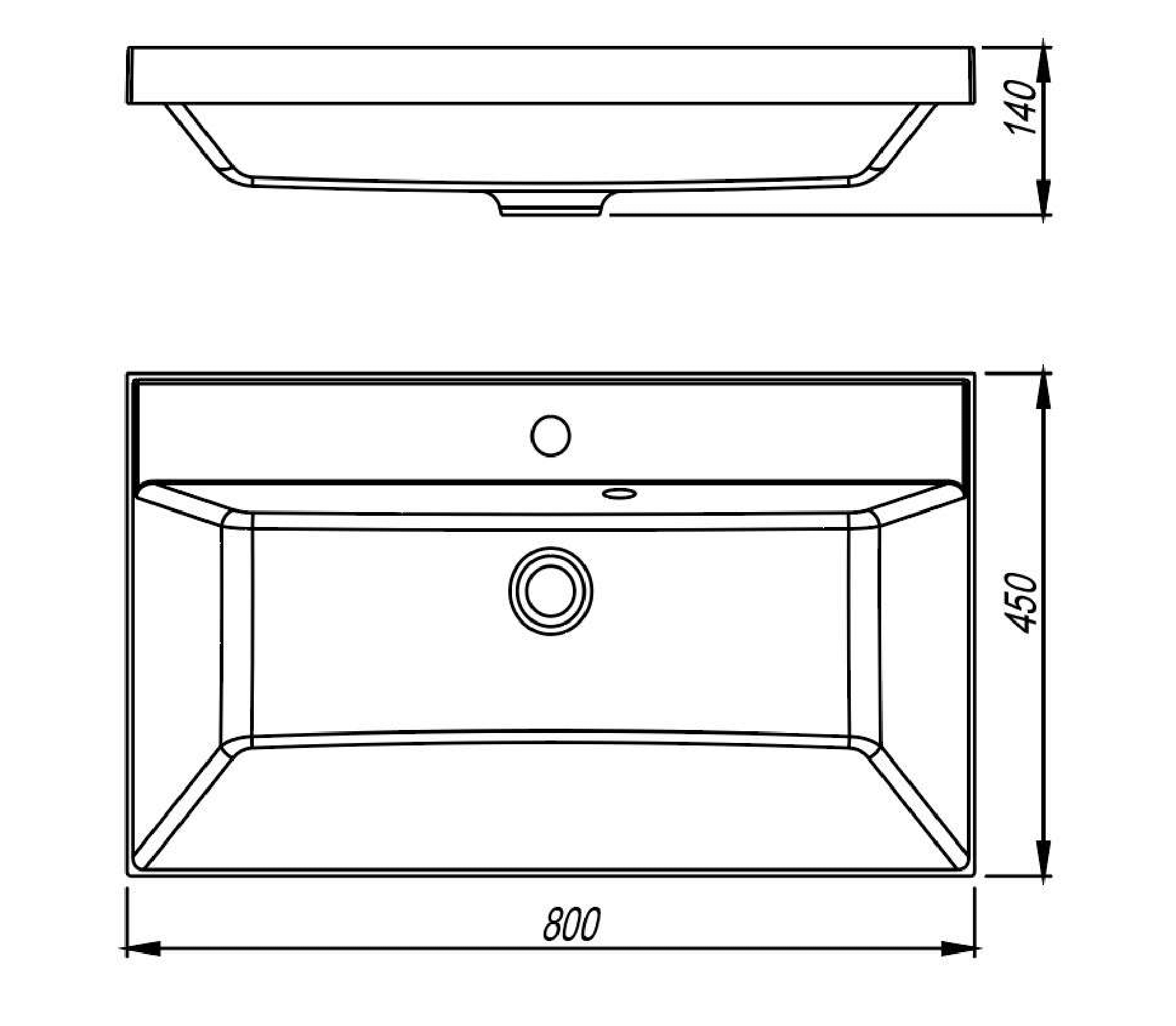 Раковина Style Line Asti 80 см белый глянец СС-00002465