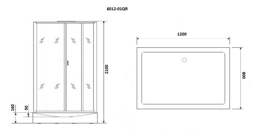 Душевая кабина Niagara Premium NG-6012-01QR 120x80, правая