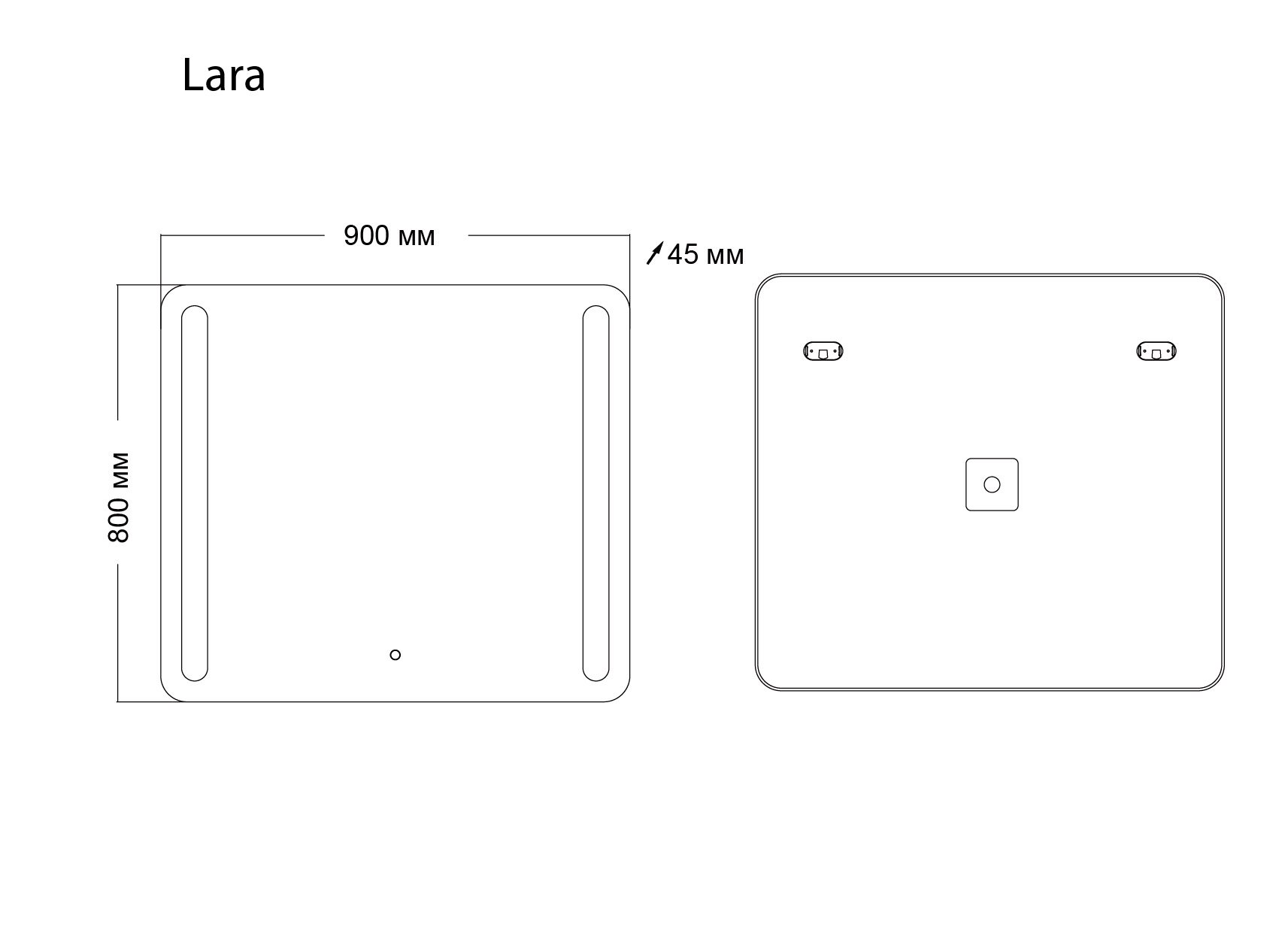 Зеркало Grossman Lara 90x80 см, с подсветкой