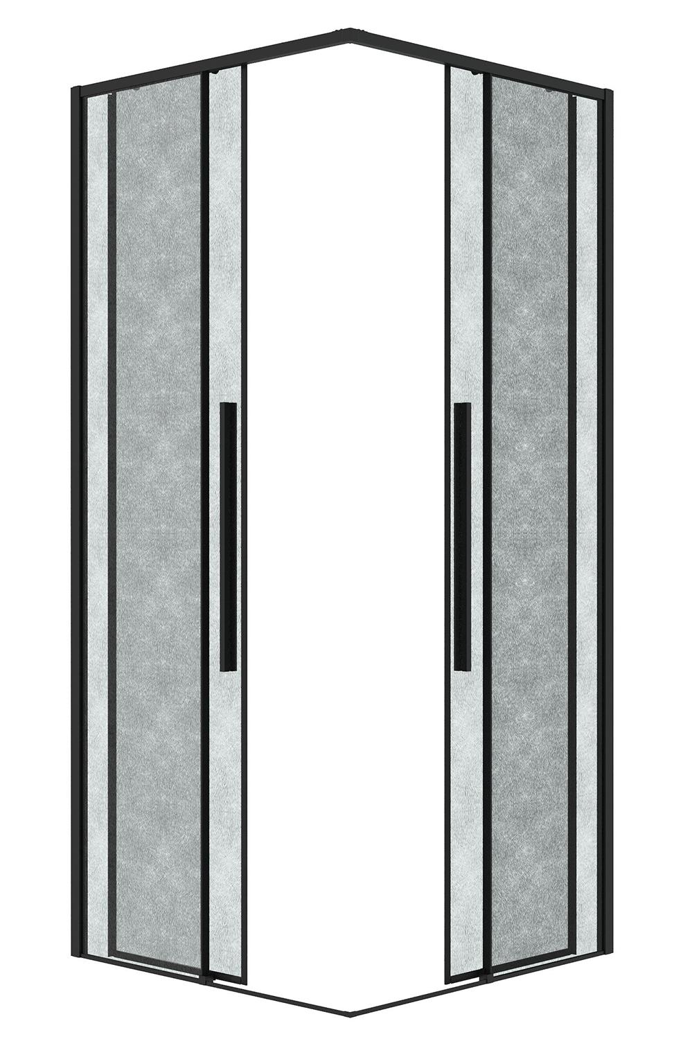 Душевой уголок Grossman Galaxy 300.K33.01.8080.21.02 80x80 шиншилла, черный матовый