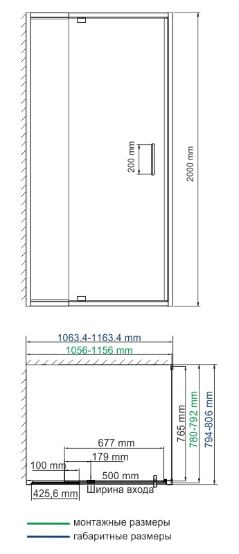 Душевой уголок WasserKRAFT Berkel 48P14 110x80