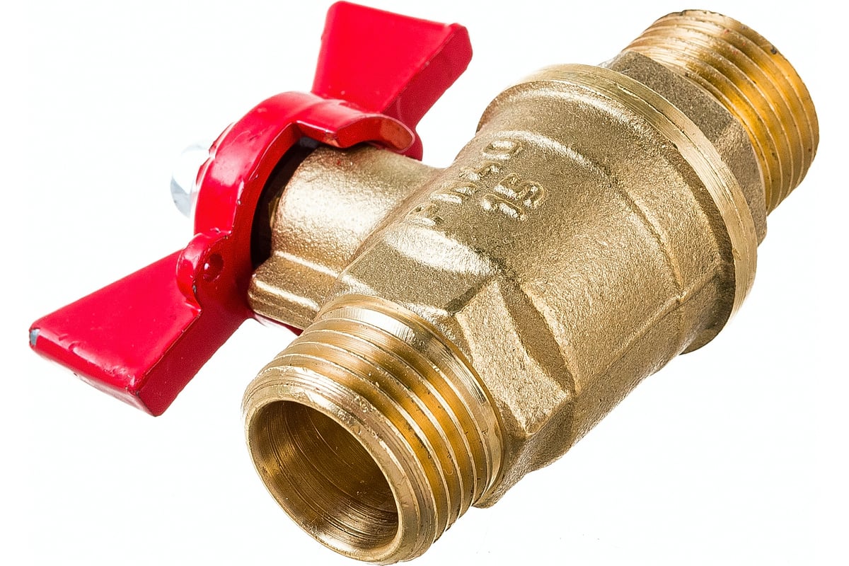 Шаровой для воды Valfex 1/2" НР/НР ручка-бабочка, латунный 11Б27фт1М VF.219.LB1.012.Bir