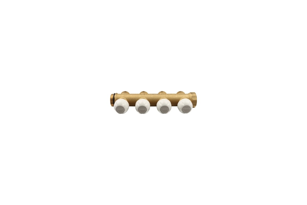 Коллектор Tiemme 4 отвода, термостатический 1"х3/4(18) (латунь) 3040010 / 3046G060504