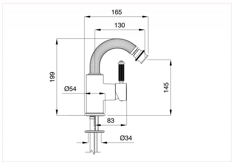 Смеситель для биде Bugnatese Olimp OLIMP-BSM2-02-L бронза