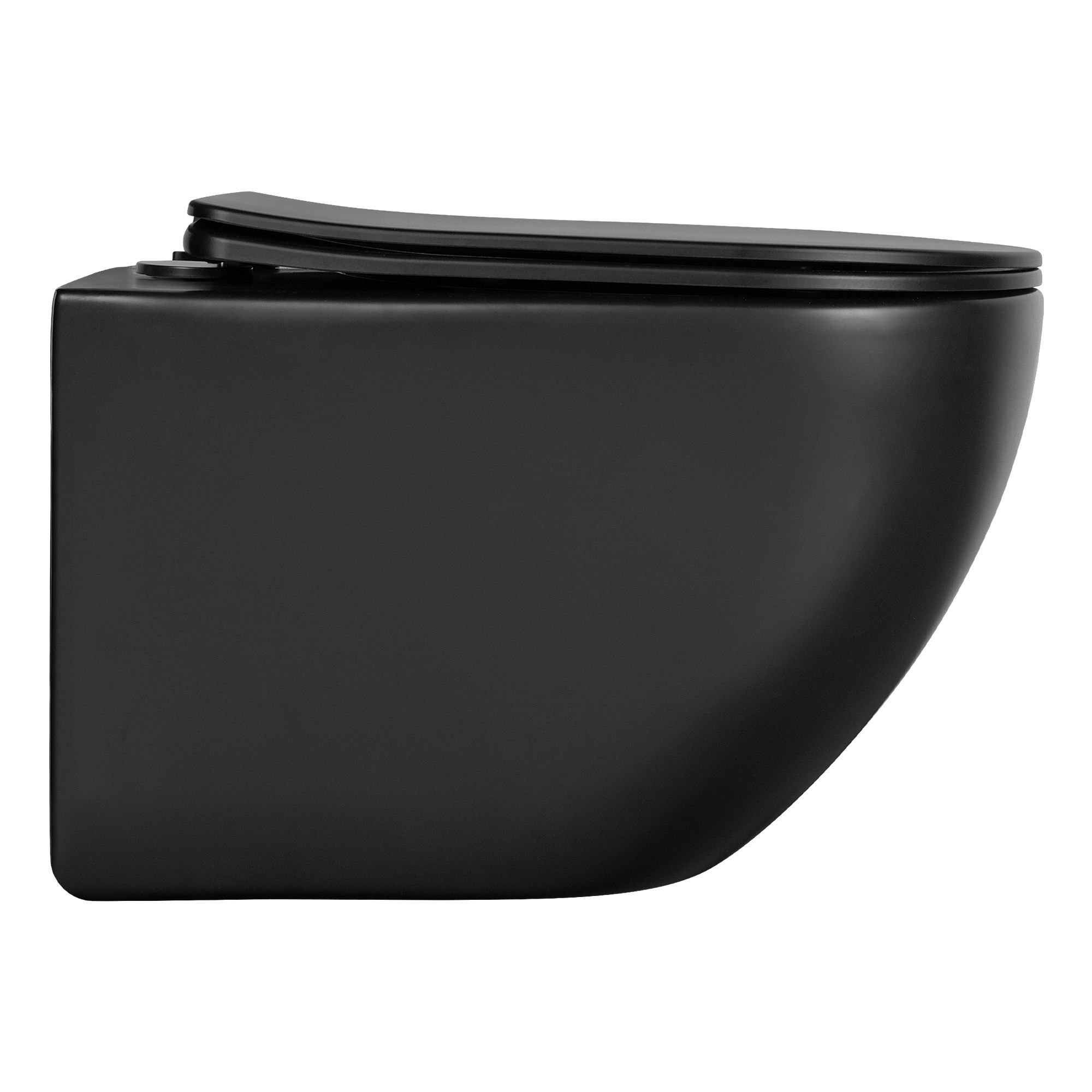 Подвесной унитаз SET Aquatek Европа MB-049 4в1, кнопка черный матовый