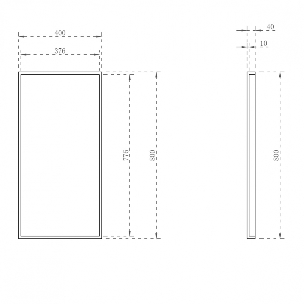 Зеркало Abber Stein 40x80 см, белый AS6640