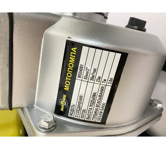 Бензиновая мотопомпа Mateus LT20CX-168FLT MS04001