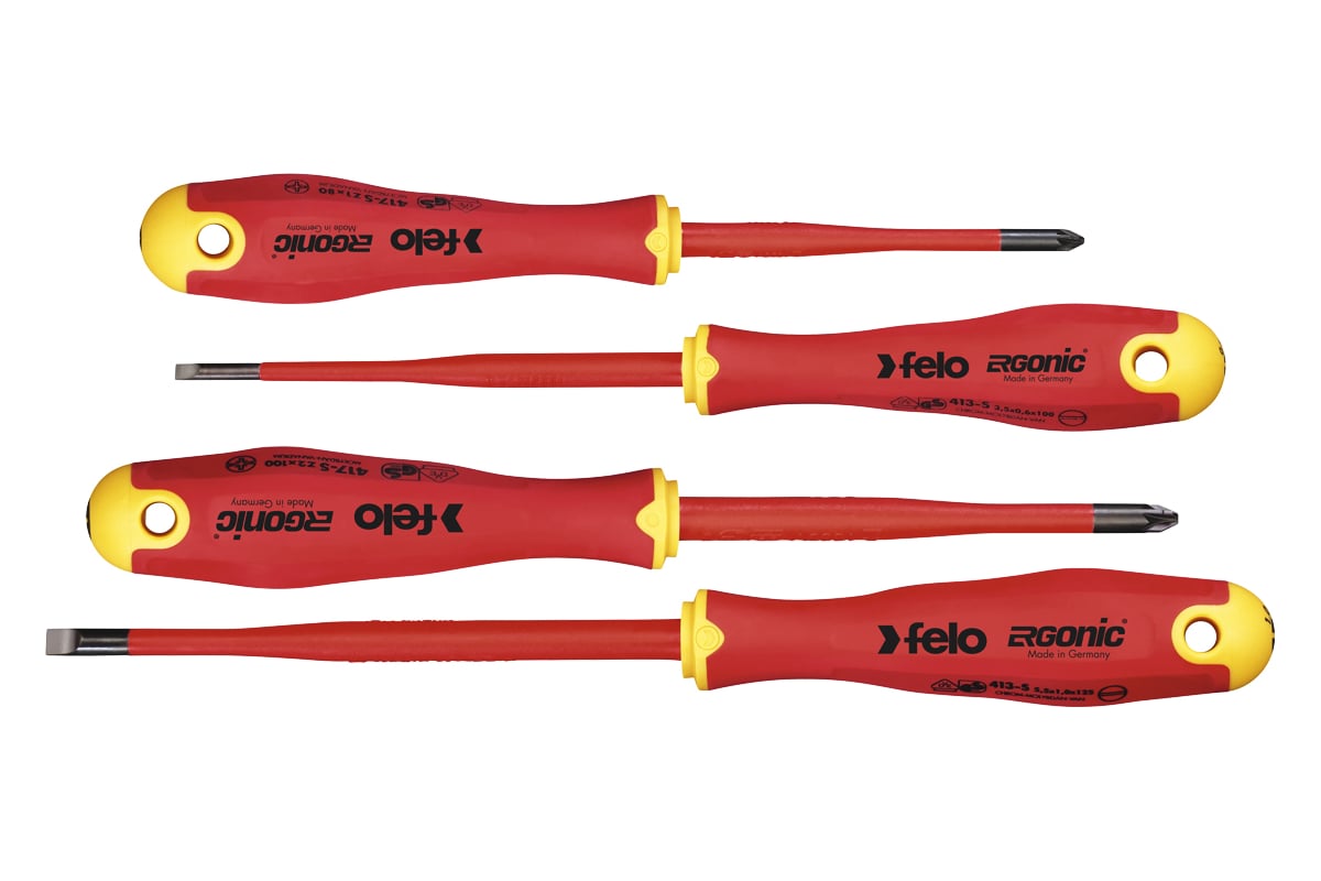 Набор диэлектрических отверток 4 шт. Felo Ergonic серия Slim 41384198