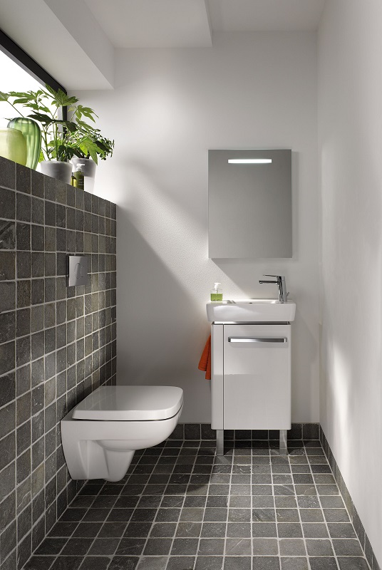 Мебель для ванной Geberit Renova Compact 50 см с полотенцедержателем, белый глянец