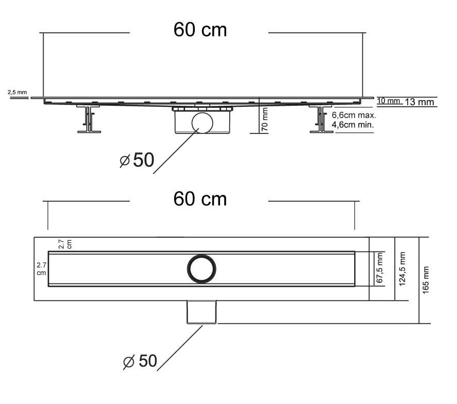 Душевой лоток Vincea Say Optima Nisangah SAY.601.60.P.NSNGH 60 см, хром