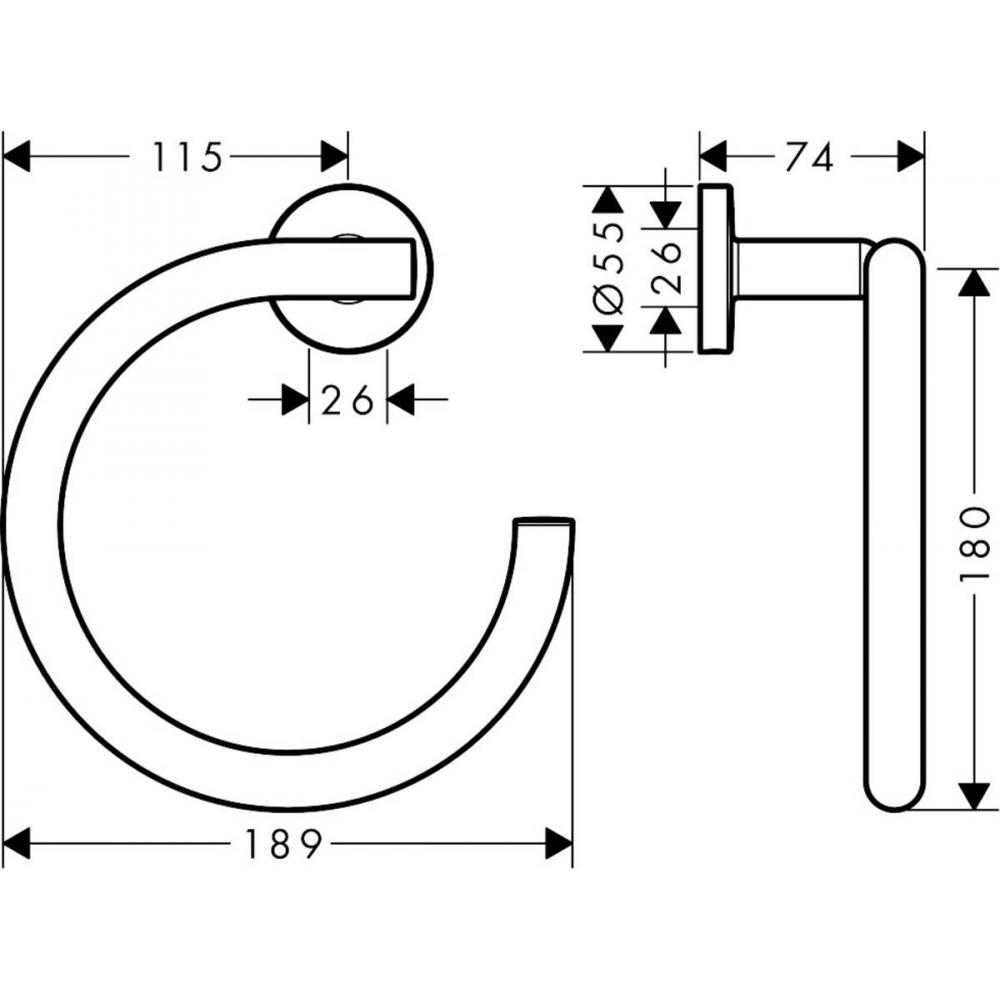 Вешалка для полотенец Hansgrohe Logis Universal 41724000 хром