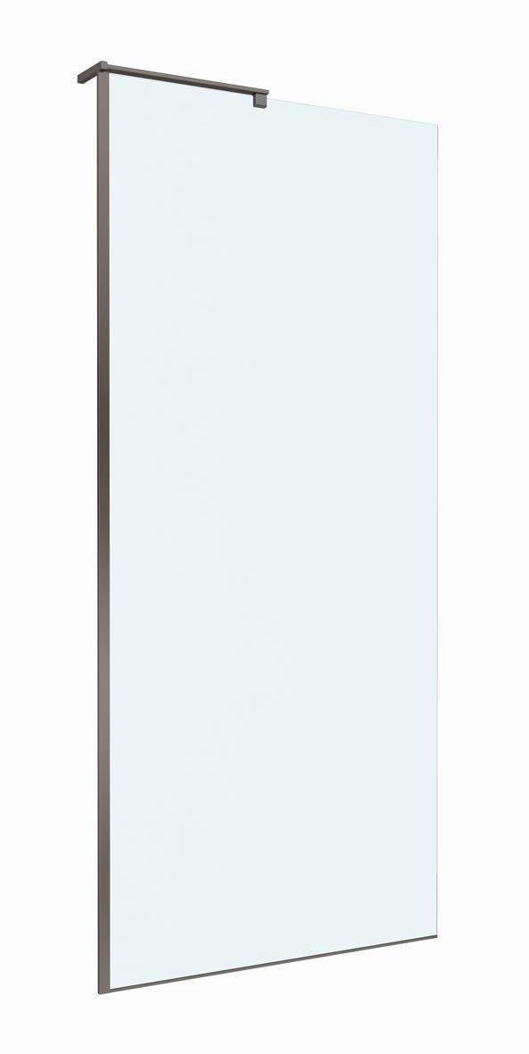 Душевая перегородка Belbagno UNO-L-1-TB-90-C-GM 90x200 прозрачная, оружейная сталь