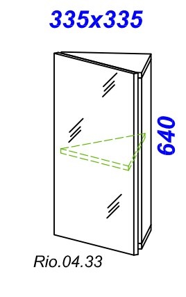 Зеркальный шкаф Aqwella Рио 35 см угловой Rio.04.33