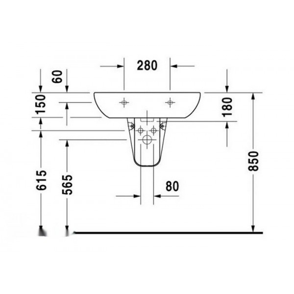 Полупьедестал для раковины Duravit D-Code 08571800002