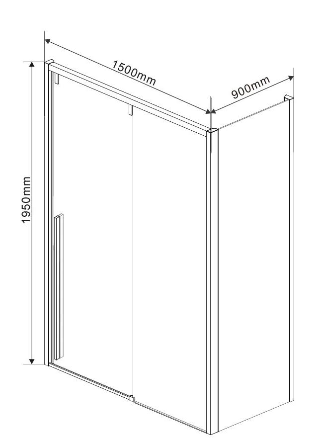 Душевой уголок Vincea Lugano VSR-1L9015CLB-1 150x90 черный, прозрачный