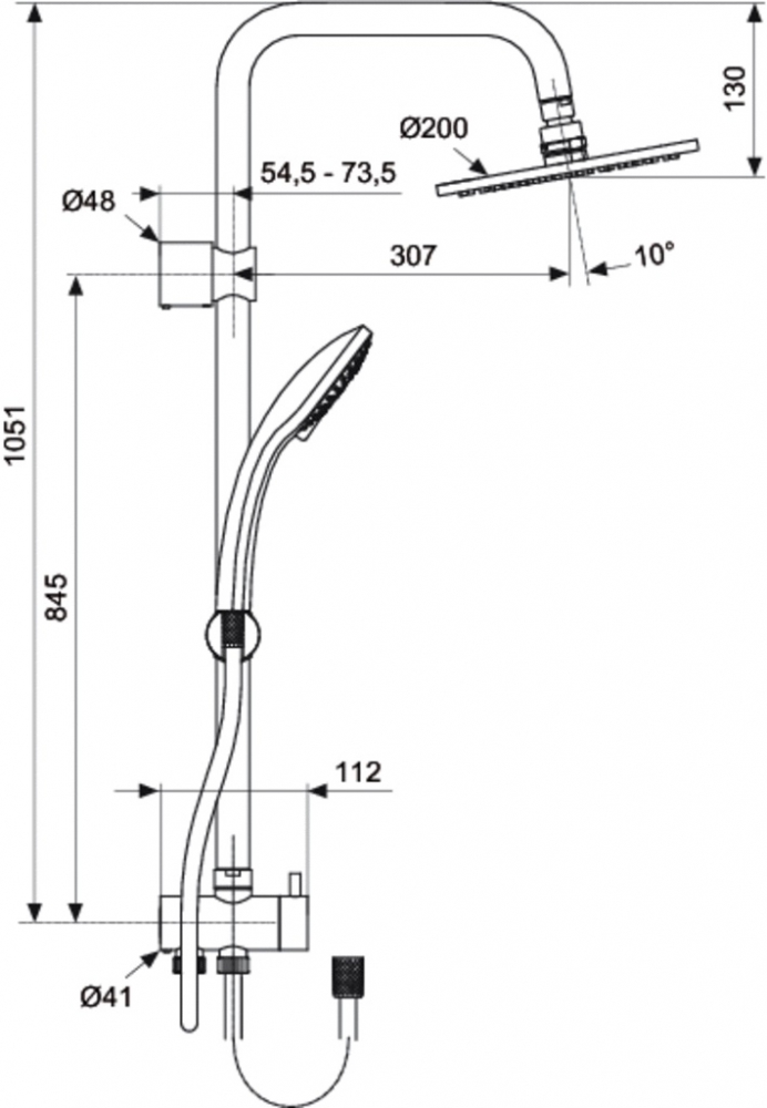 Душевая стойка Ideal Standard Idealrain Duo A5691AA