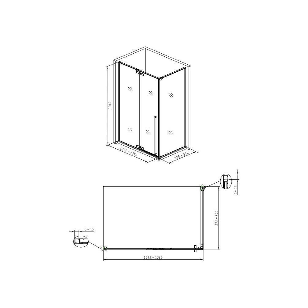 Душевой уголок Allen Brau Fantasy 140x90 3.11004-00, прозрачные стекла, профиль хром