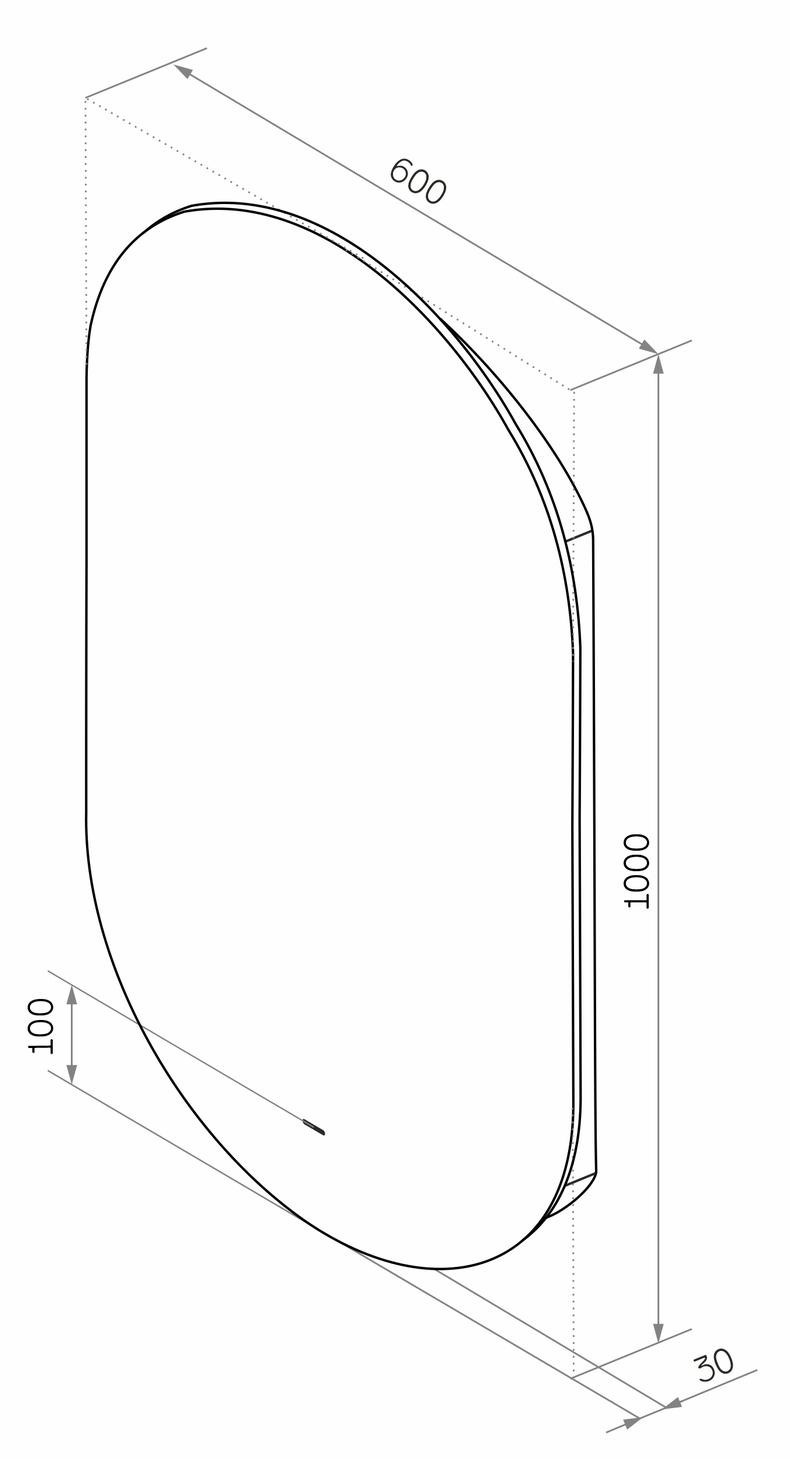 Зеркало Континент Fleur LED 60x100 см с теплой подсветкой ЗЛП326